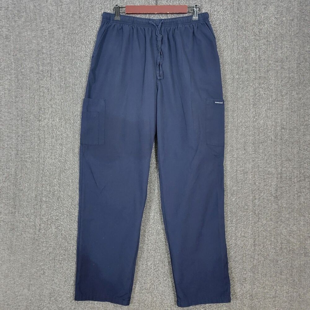 Dagacci Scrub Pants Womens XL Blue Elastic Waist Drawstring Medical Nursing
